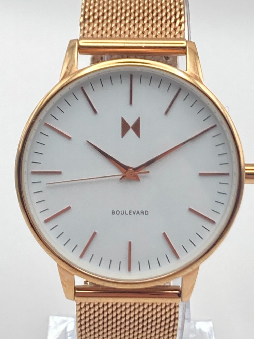 MVMT Boulevard Malibu Women's Watch 38mm Rose Gold Tone Mesh Band New Battery